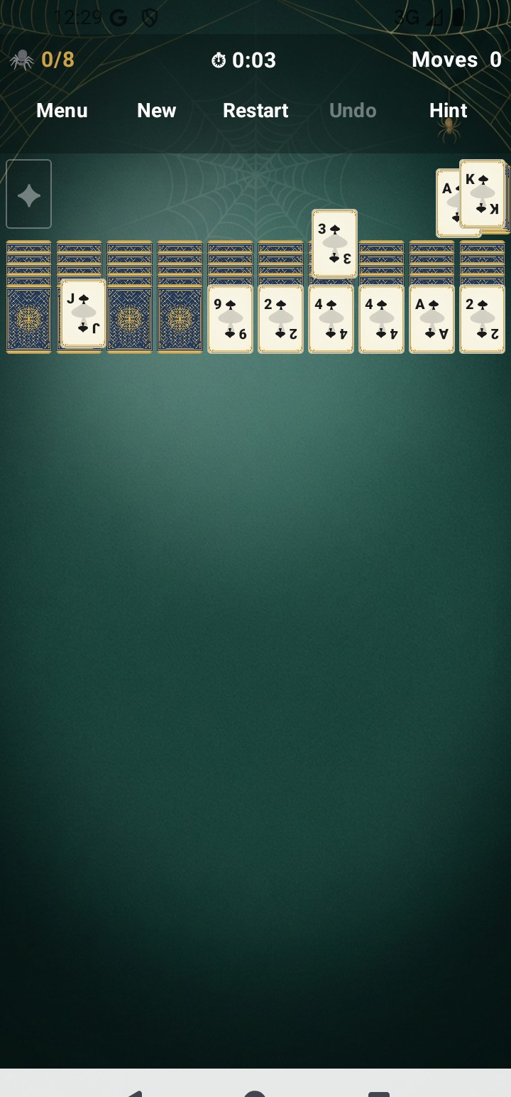 Spider Solitaire Screenshot 2