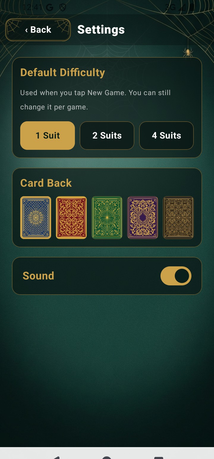 Spider Solitaire Screenshot 3