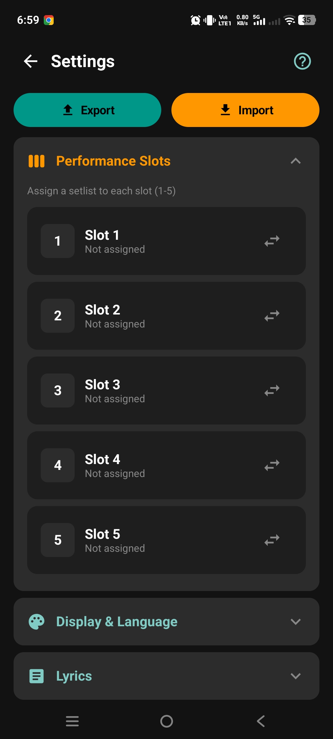 PerfSync Screenshot 2